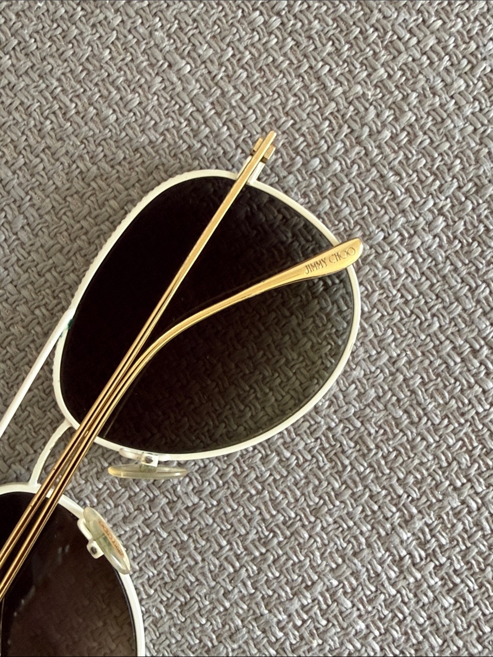 JIMMY CHOO RETO/SWhite Frame Aviator Women Sunglasses with Brown Gradient Lenses - Picture 6 of 7